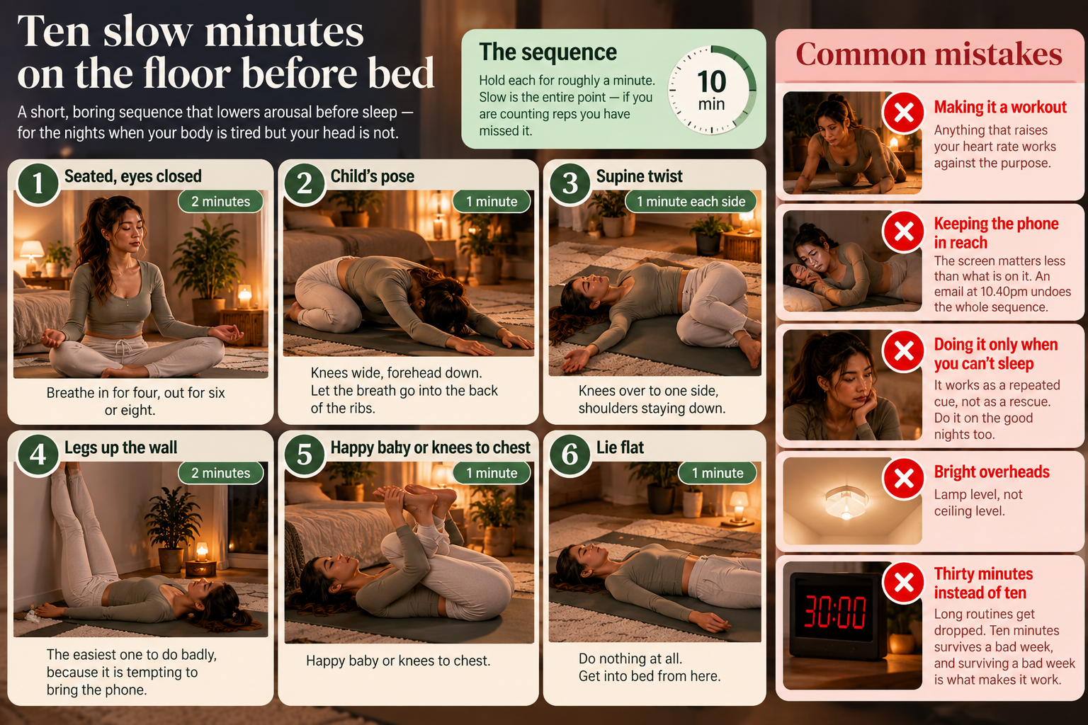 Ten slow minutes before bed summary