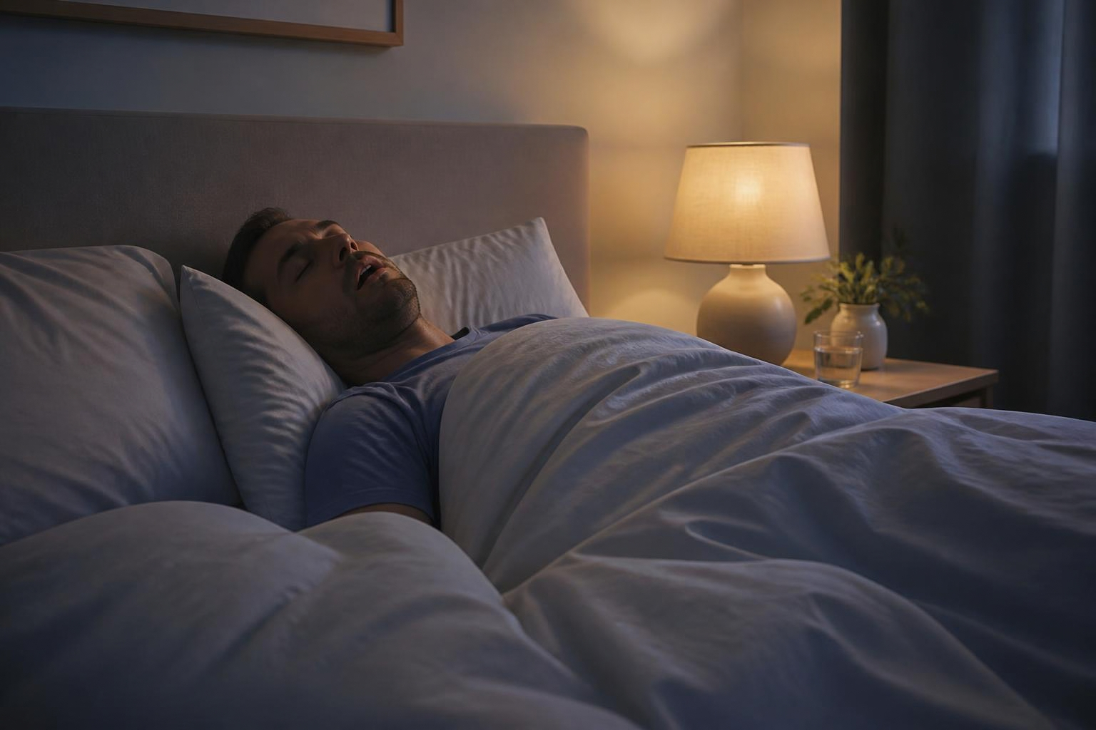 A man sleeping in bed